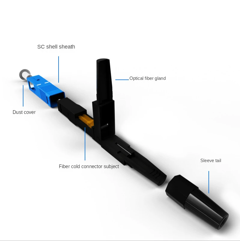 Ftth Fast Fiber Optic Connector SC UPC connector Single-Mode Patch Cord Tools Accessories High Quality Wholesale 100PCS/Lot
