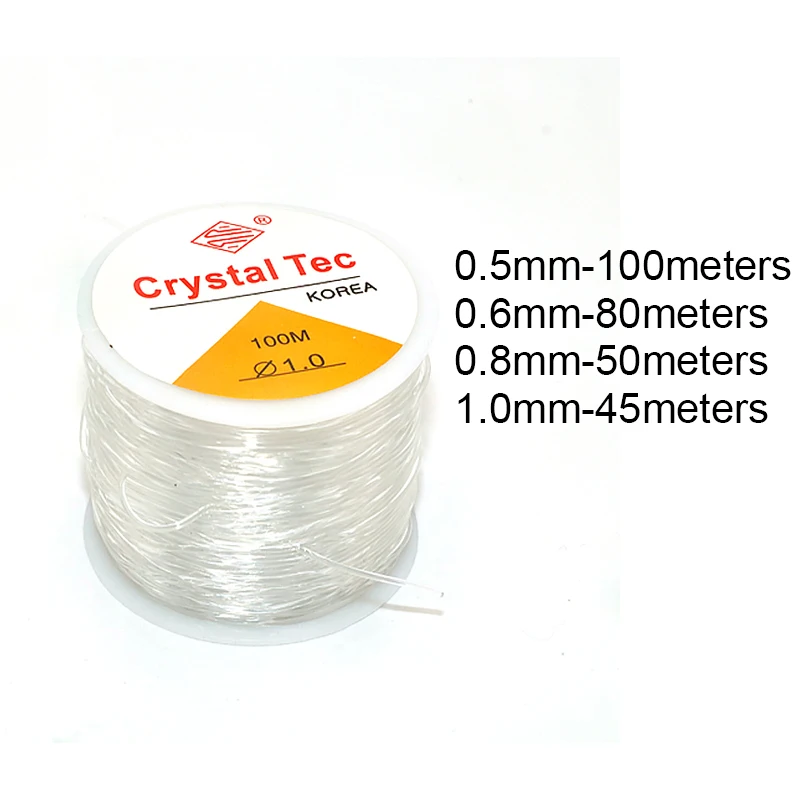 1 рулон 100 м прозрачный эластичный шнур с кристаллами веревка для бисероплетения