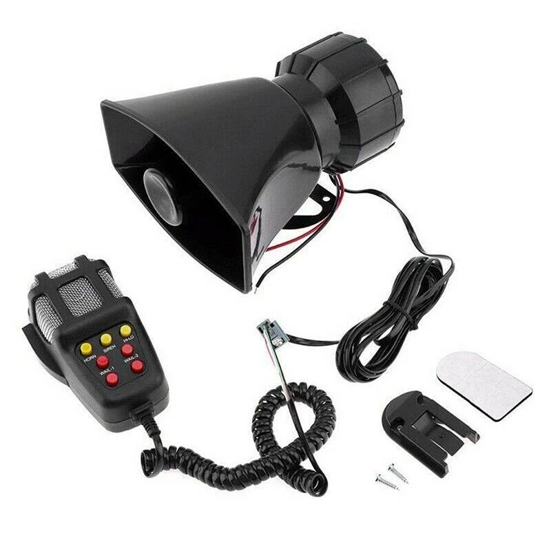 

7 Tone Sound Car Recording Emergency Siren Horn Mic Emergency Amplifier Hooter Fire Alarm