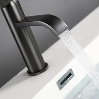 wholesale and retail deck mount waterfall single hole lavatory bathroom faucet vessel sinks mixer tap cold and hot water tap