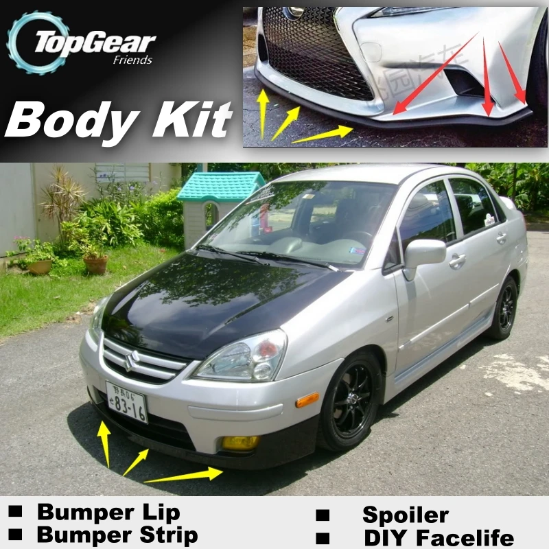 Дефлектор губ бампера для Suzuki Aerio/Liana передняя юбка спойлера фанатов TopGear
