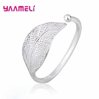 fashion anillo mujer bijoux for a women exquisite 925 sterling silver leaves adjustable real wedding rings jewelry