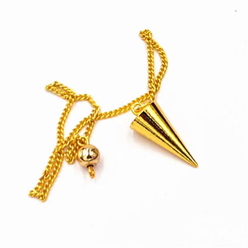 2.3 cm gold Подвеска в виде пирамиды, металлические конусы, маятниковые часы, изготовлены из медных маятников, маятниковые маятники для придания кулонов ведьмы, радиестезии - Окраска металла: 2.3 cm gold