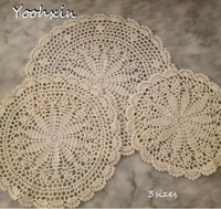 25 35cm round modern luxury handmade cotton crochet doilies lot placemats pads table mats for dining table kitchen accessories