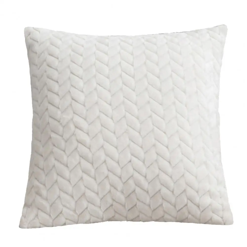 

Pillowcase Solid Color Skin-friendly Plush Office Throw Pillow Cover for Home