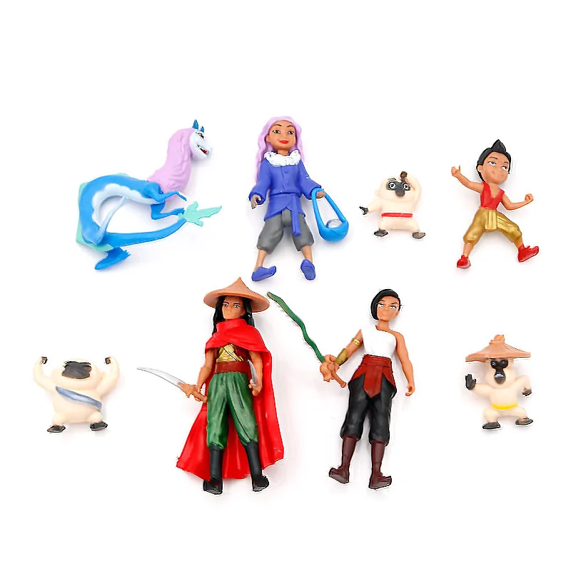 Disney 8 шт./компл. Raya и последние экшн фигурки дракона коллекционные модели куклы