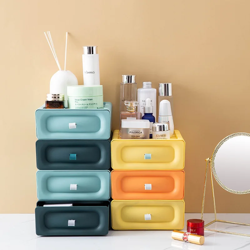 

Mask Cosmetic Jewlery Storage Box Stackable Desktop Space Saving Organizer Multifunctional Drawers Rack Boxes