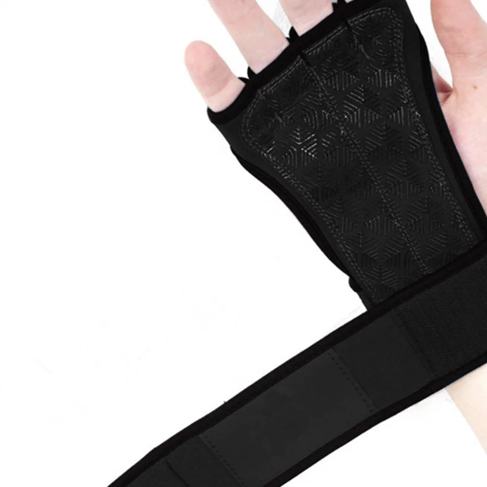 

1 Pair Breathable Weight Lifting Fitness Training Non-Slip Palm Protection for Men - Black (Size)