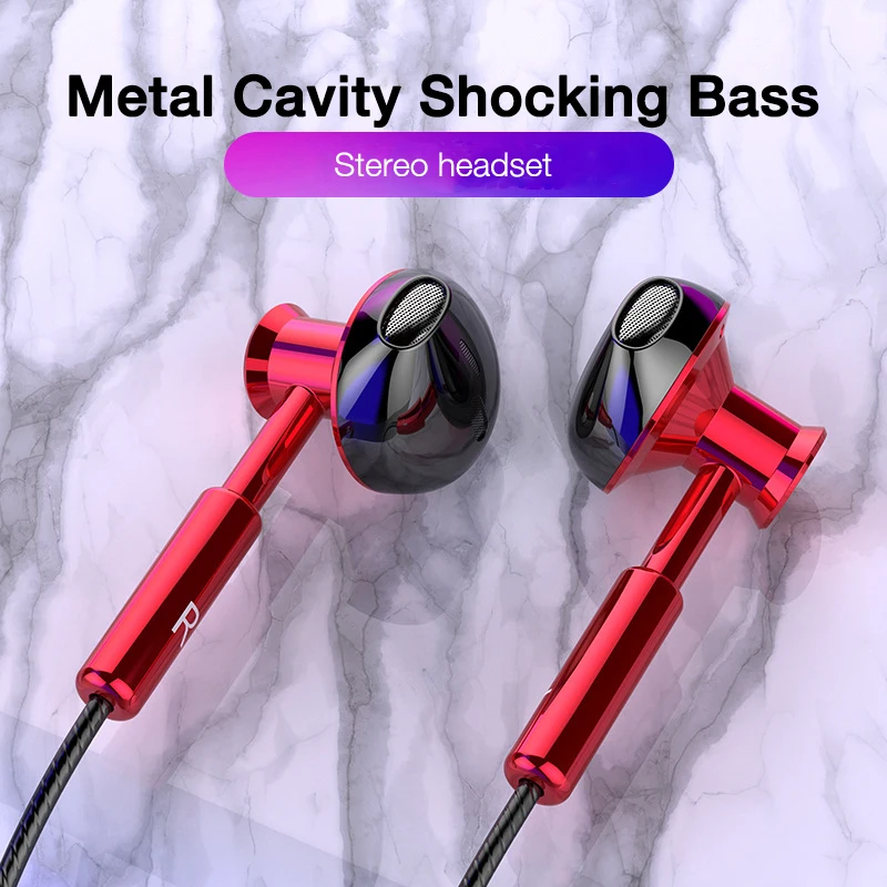 

Проводные наушники EARDECO, наушники-вкладыши для телефона, спортивные наушники для мобильного телефона, 3,5 мм металлическая гарнитура, стерео...