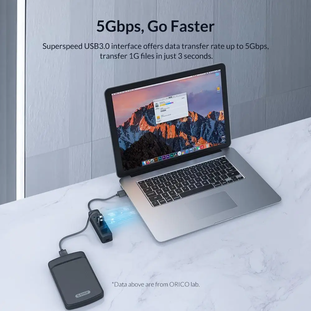 ORICO мульти USB3.0 концентратор 5 гбит/с 4 7 портами USB сплиттер OTG адаптер с интерфейсом