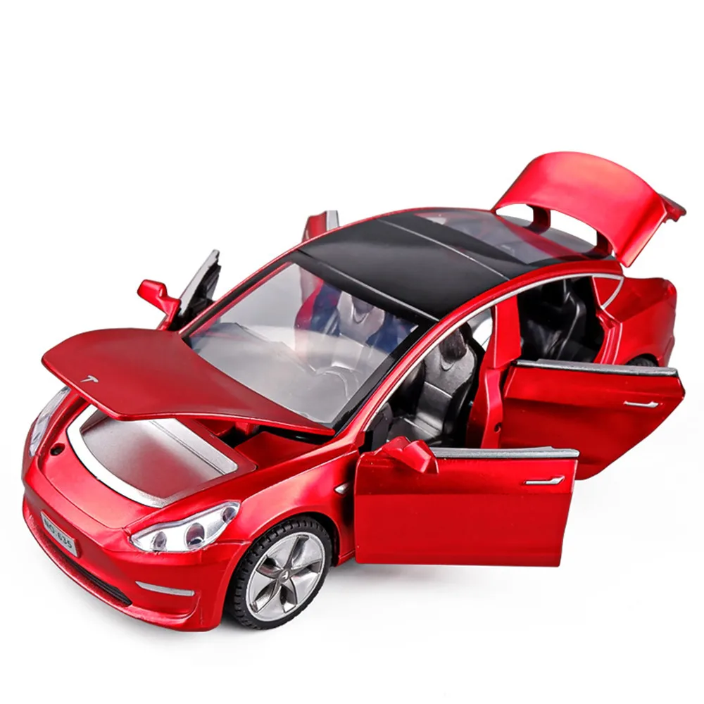 Новинка 2021 1:32 Tesla MODEL 3 модель автомобиля из сплава литой игрушечный автомобиль