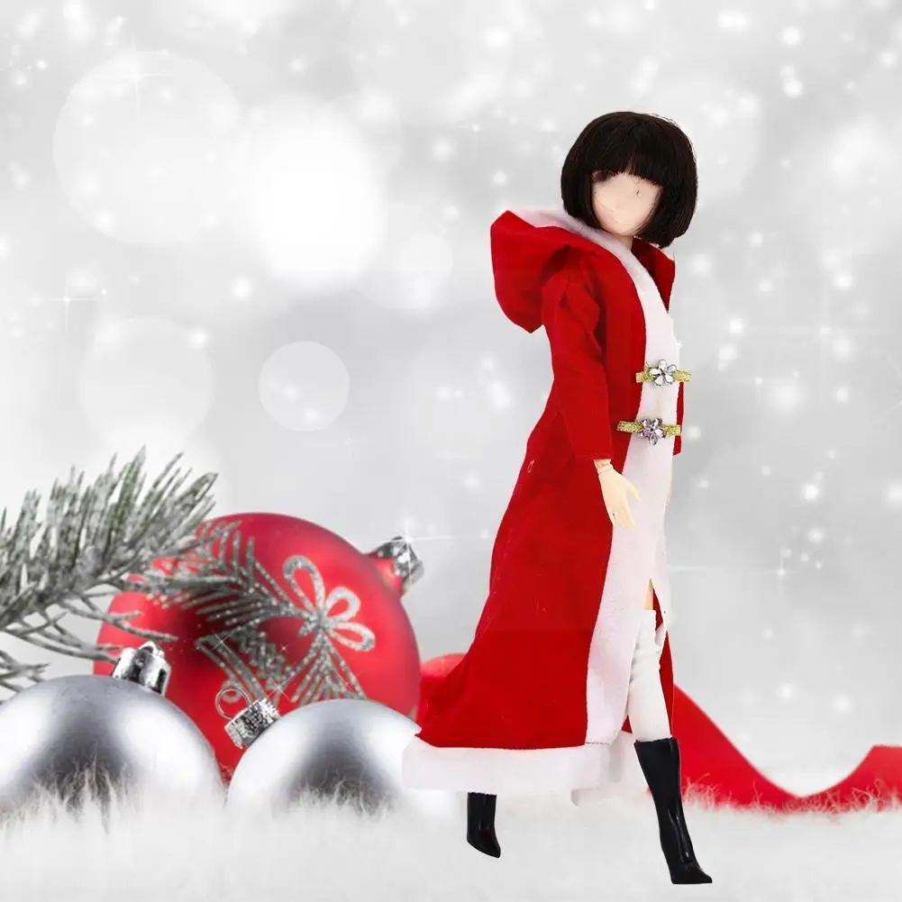 

1 шт. аксессуары для кукол ручной работы, Рождественская красная большая Дизайнерская одежда для девочки «сделай сам», розовая одежда с капю...