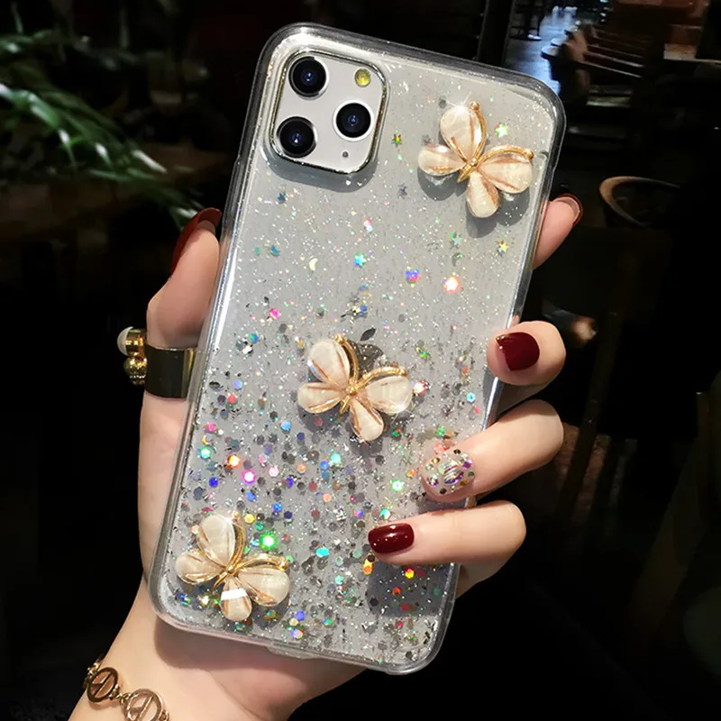 glitter bling 3d butterfly phone case for huawei p30 pro p10 p9 p20 p40 lite cover y9s y5p y6p y5 2018 y6 y7 y9 2019 p smart z free global shipping