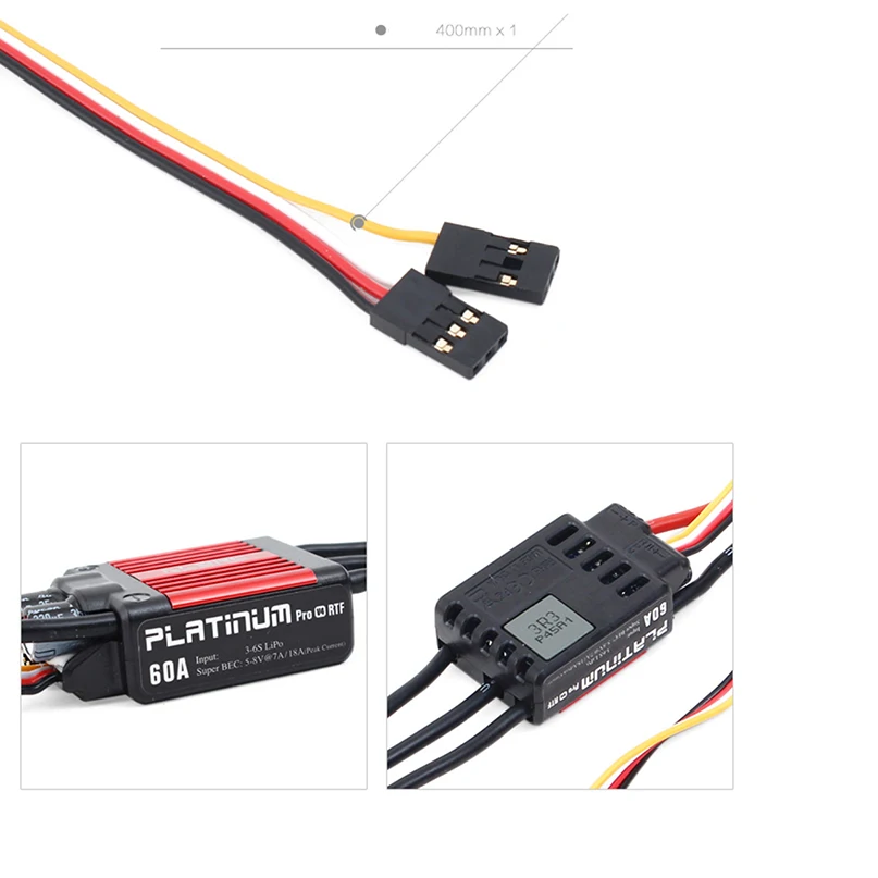 

ALZRC Devil 380 FAST Helicopter Parts Platinum 60A V4 3-6S LiPo Brushed ESC for RC Helicopter Quadcopter Accessories