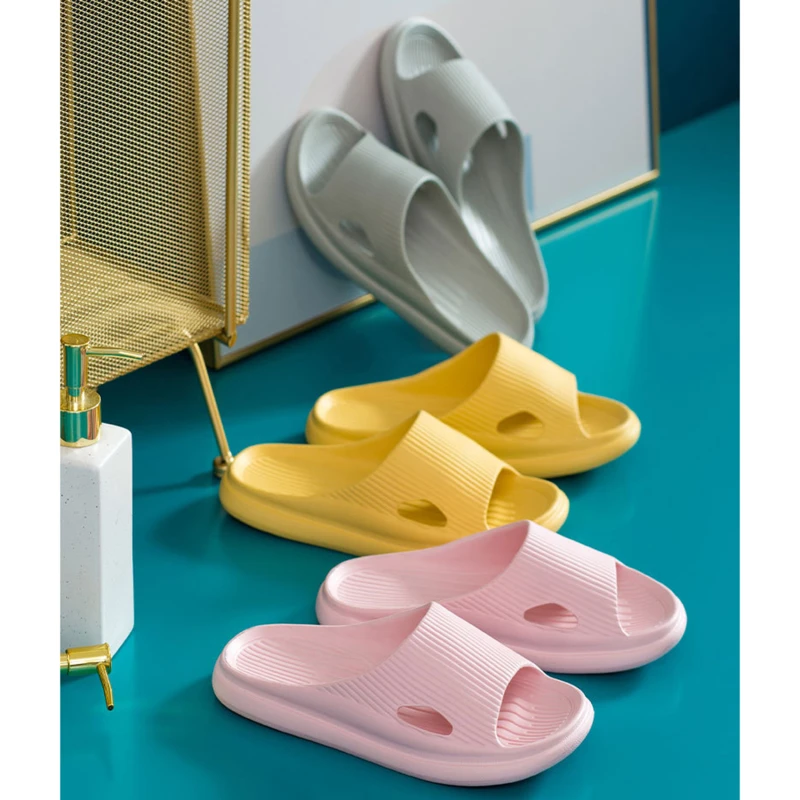 

Soft Eva Anti-Slip Shoes Fashion Thick Platform Women Men Slipper Indoor Bathroom Slipper Home Floor Slides Ladies Summer Shoes