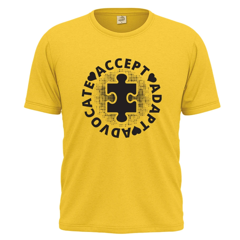 

Summer Short Sleeve Accept Adapt Advocate T Shirt Express Love Men O-Neck Basic T-Shirt Male High Quality Classical Tops.