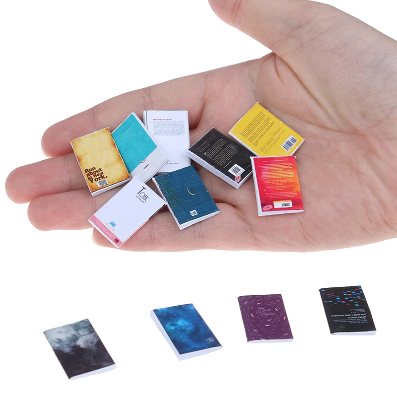 

New 4Pcs 1:12 Miniature Scene Model Dollhouse Accessories Mini Book Paper Notebook Children Toys Birthday Gifts Acce for Doll