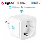 ZigBee EU FR Plug 16A разъем для монитора питания, таймера для Tuya Smart Life APP беспроводной пульт дистанционного управления работает с Alexa Google Home