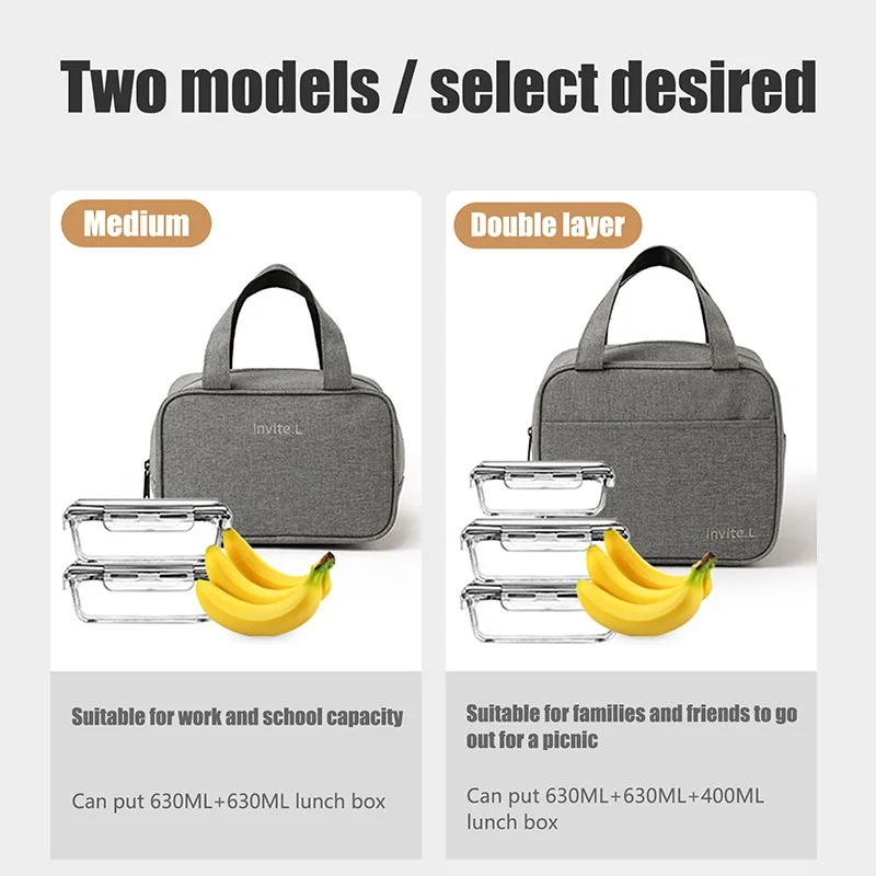 

Tote Kids Bento Thermal Bag Large Capacity Lunchbox Office Women Food Insulated Container Picnic Fruit Snack Drink Cooler Pouch