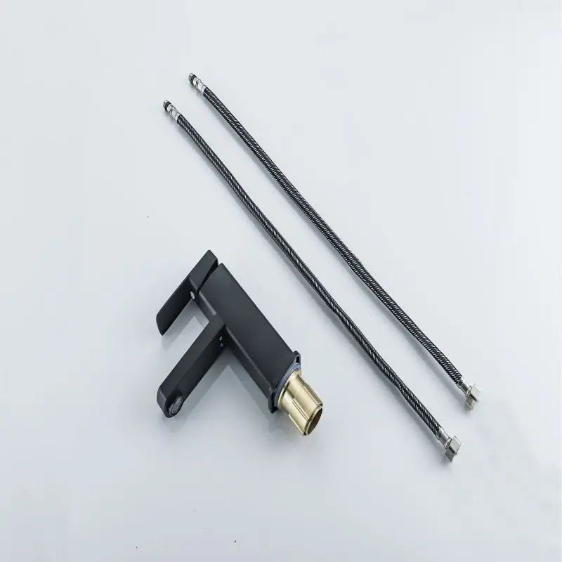 

Black Sink Basin Bathroom Faucet Stainless Steel Paint Bath Mixer Washbasin Tap Tapware Hot Cold Water For Bathroom Single Hole