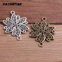 pulchritude 4pcs 2940mm two color zinc alloy vintage hollow flower connectors jewelry making diy handmade craft