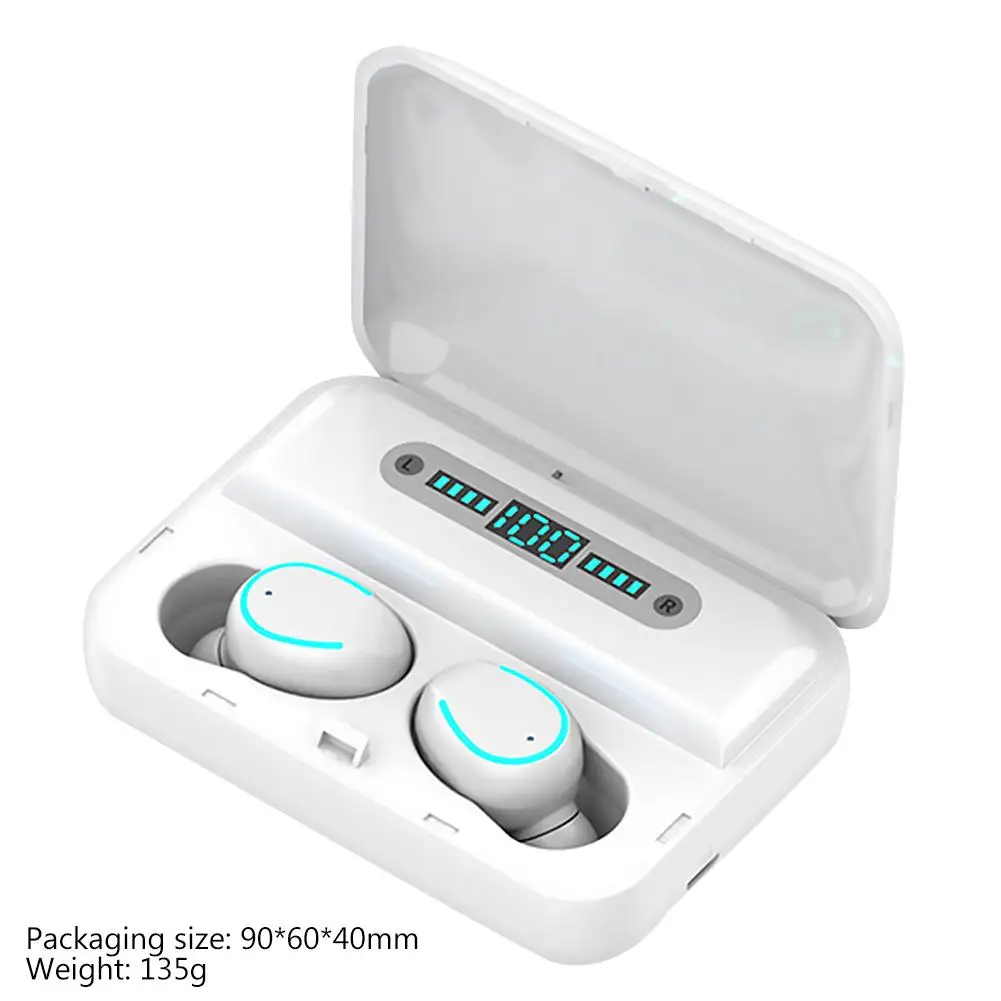 F9 5 TWS Bluetooth V5.0 стереонаушники гарнитура 8D с объемным звуком простая передача