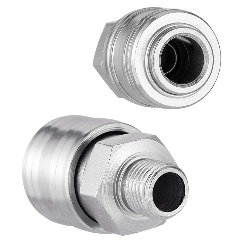 

10 Pcs Air Line Hose Euro Connectors, Hose Compressor Fittings 1/4-Inch BSP Thread Quick Release Connector Fittings Set