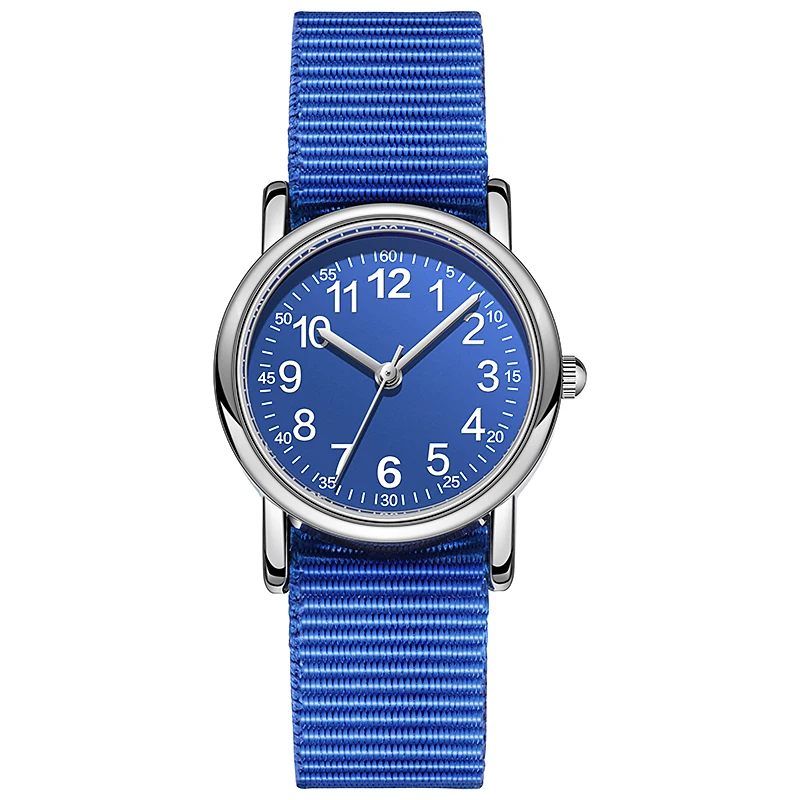 

Easy to Read Kids Quartz Watches Nylon Strap Sweat Proof Movement Boys and Girl