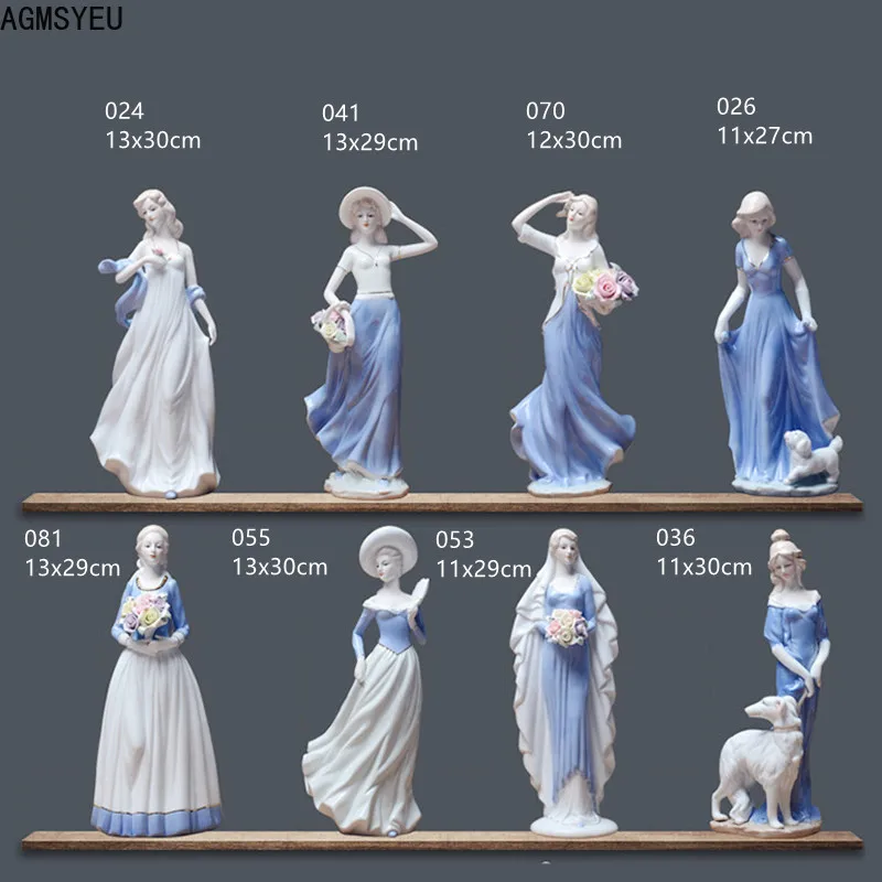 

AGMSYEU European style dancing girl sculpture ceramic handicraft decoration office living room desktop room home decoration