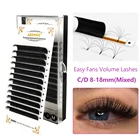 Ресницы Abonnie натуральные легкие веерообразные из искусственной норки, быстрое накладное средство для увеличения объема, с автоматическим цветением, накладные ресницы