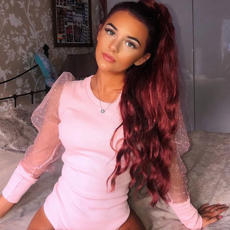 Женский весенне летний сексуальный комбинезон новый стиль сетчатый миди с