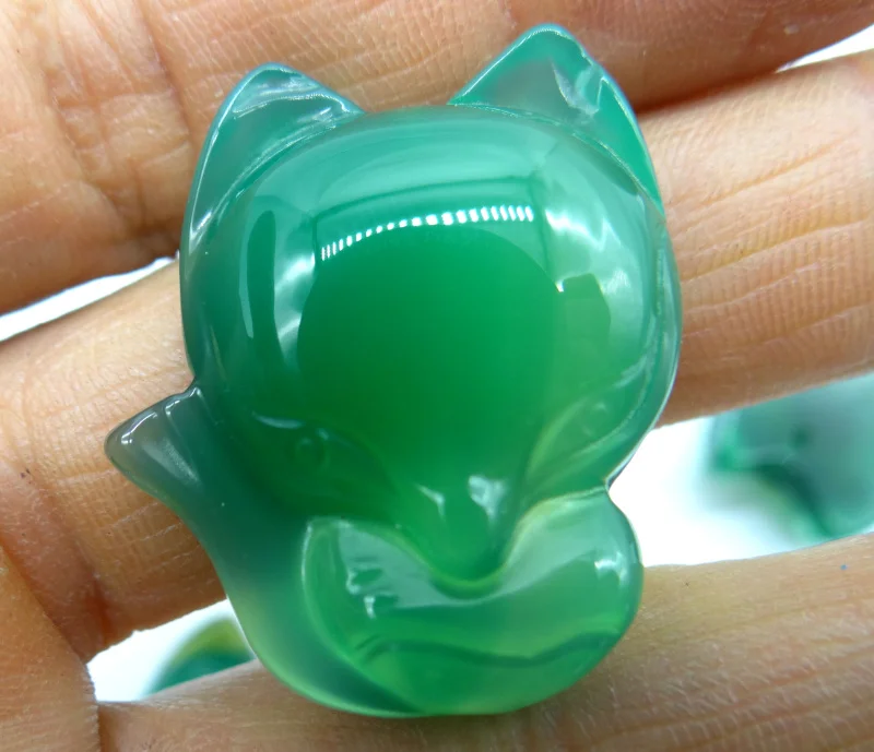 Натуральный камень бирюзовые кварцевые кристаллы халцедон Агаты лиса подвеска