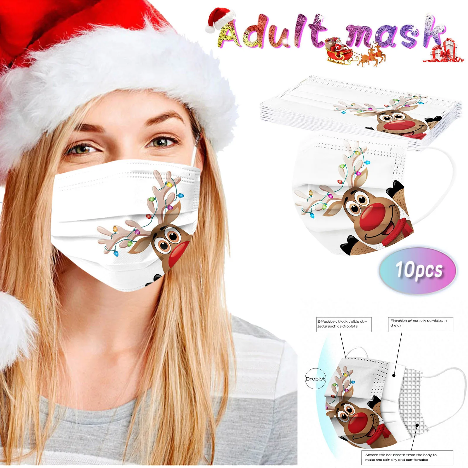 Маска Защитная одноразовая для лица 10 шт. | Тематическая одежда и униформа