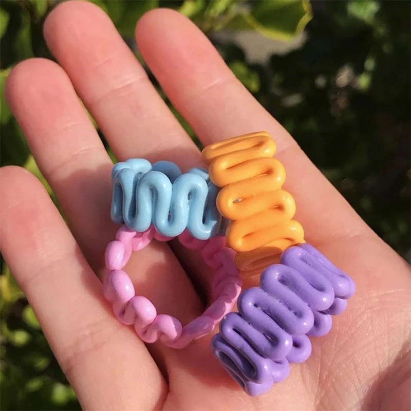 Разноцветное кольцо в виде лягушки/птицы KOJ INS Полимерная глина Смола Кольца для