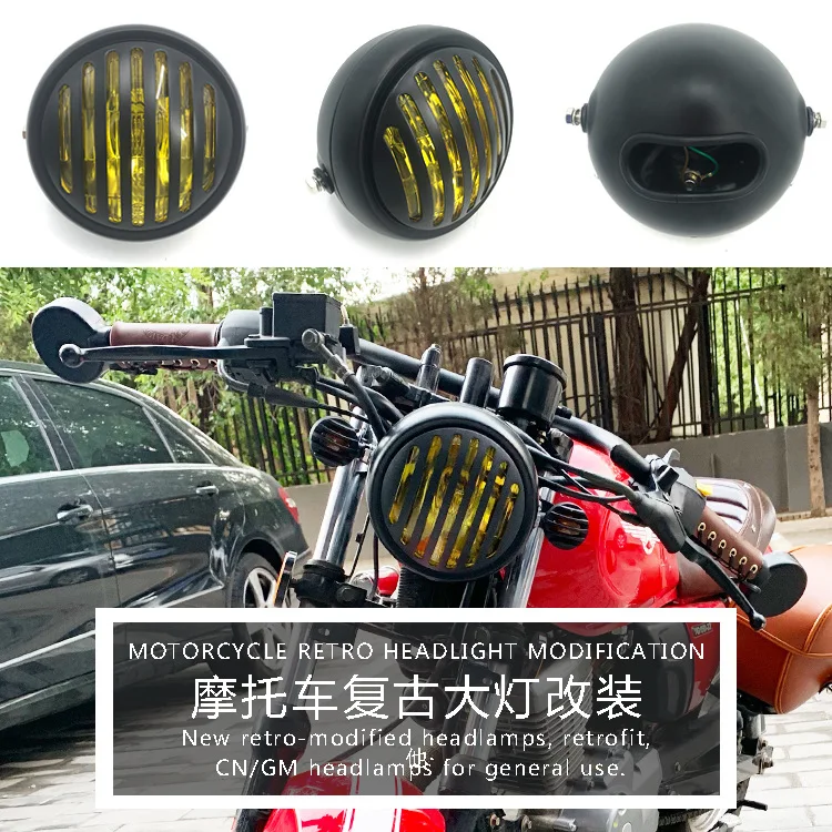 

Фасветильник для мотоцикла, 12 В постоянного тока, с кронштейнами, фара для мотоцикла ретро-фары s, винтажная передсветильник РА, круглая фара