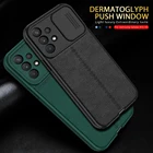Защитный чехол Lychee с нажимной камерой для Samsung A 52S 32 72, Кожаный противоударный чехол для Samsung Song A 02, 12, 22, 52, 4G, Coque