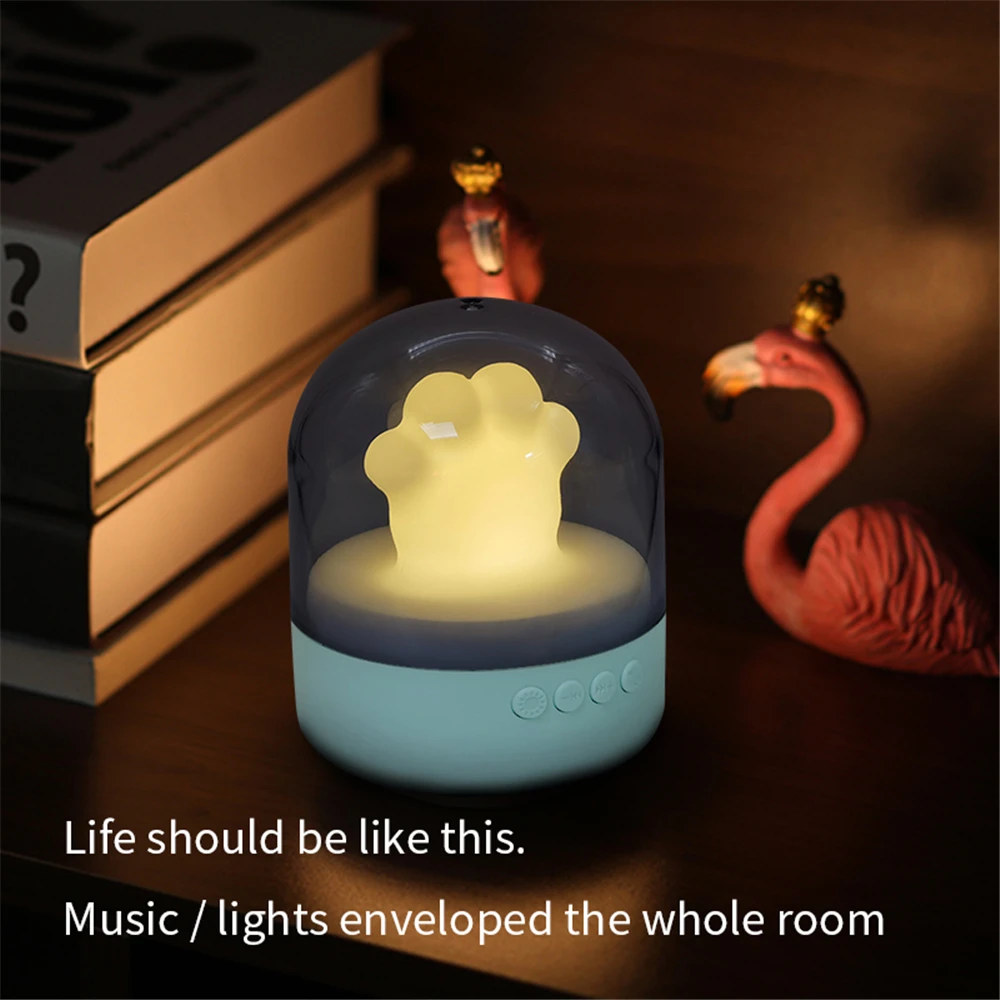 Creative Cat Paw Night Light Speaker Atmosphere Compatible with Bluetooth 5.0 Cute Dimensional Surround Audio | Лампы и освещение