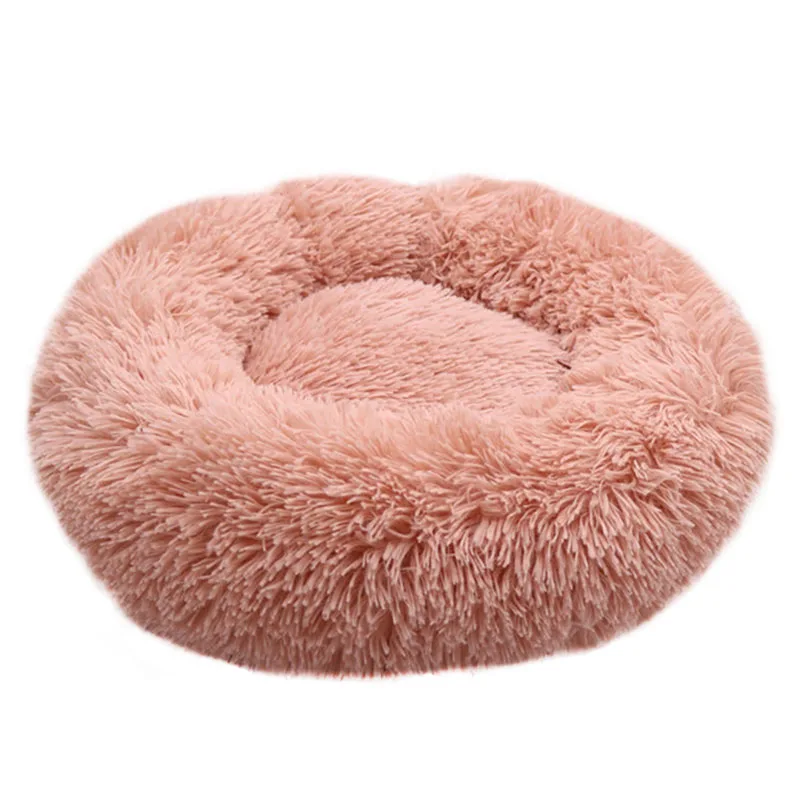 Rose and Pink Теплая круглая кровать для собаки 7 размеров круглая подушка для шезлонга для маленьких средних и больших собак и кошек зимняя собачья Конура коврик для щенка кровать для питомца - Цвет: Rose and Pink