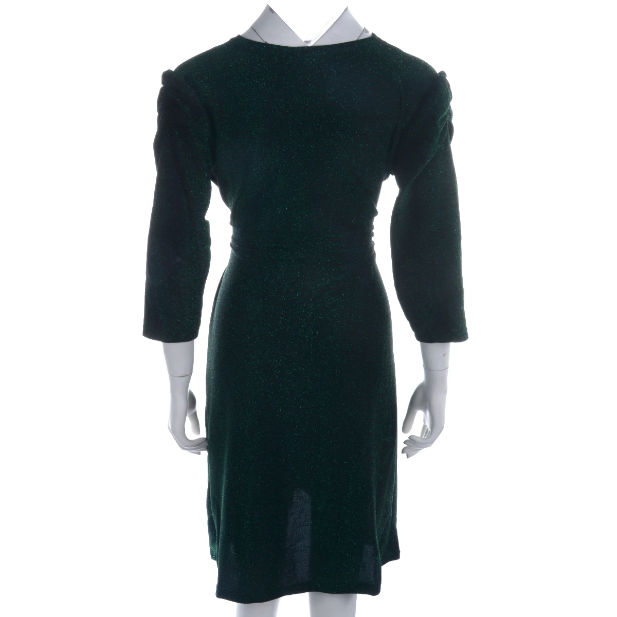 

New Women Long Sleeve Bodycon Mini V Neck Shiny Ladies Evening Party Dress