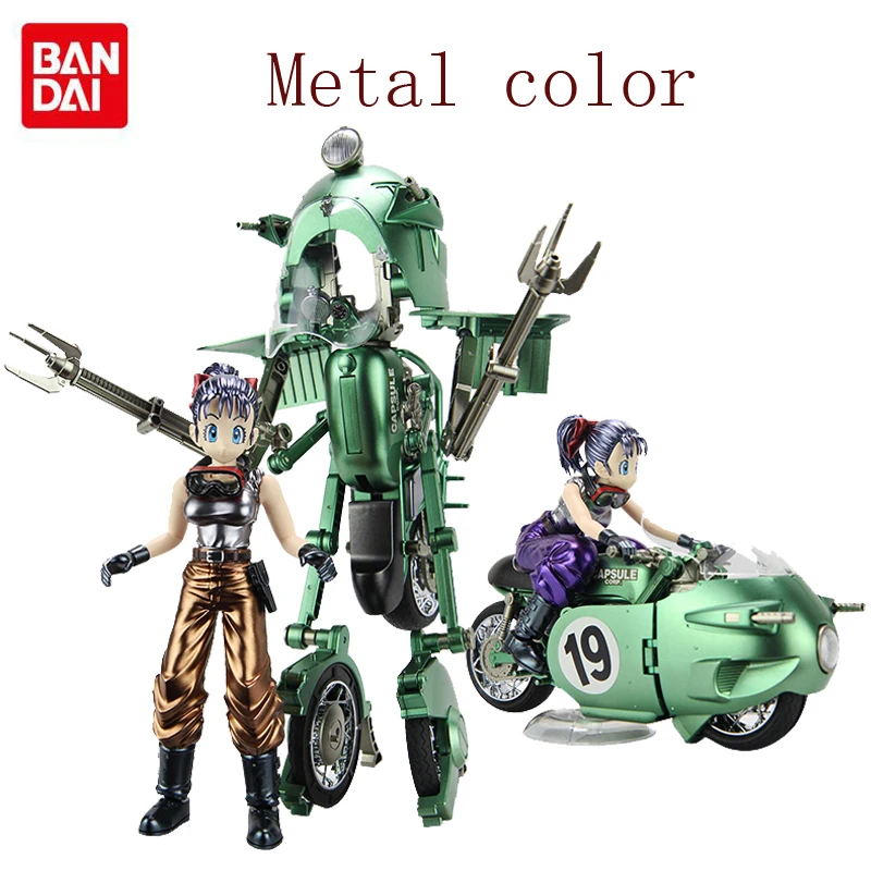 

Original Bandai Dragon Ball Anime Figure Metal Color Dragon Ball Bulma Motorcycle Bulma Anime Action Figures Model Toys Gift