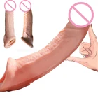 Увеличитель пениса большого размера, силиконовый увеличитель пениса для мужчин, Т-образный рукав, задержки эякуляции, интимные товары, многоразовые презервативы, кольца для мужчин