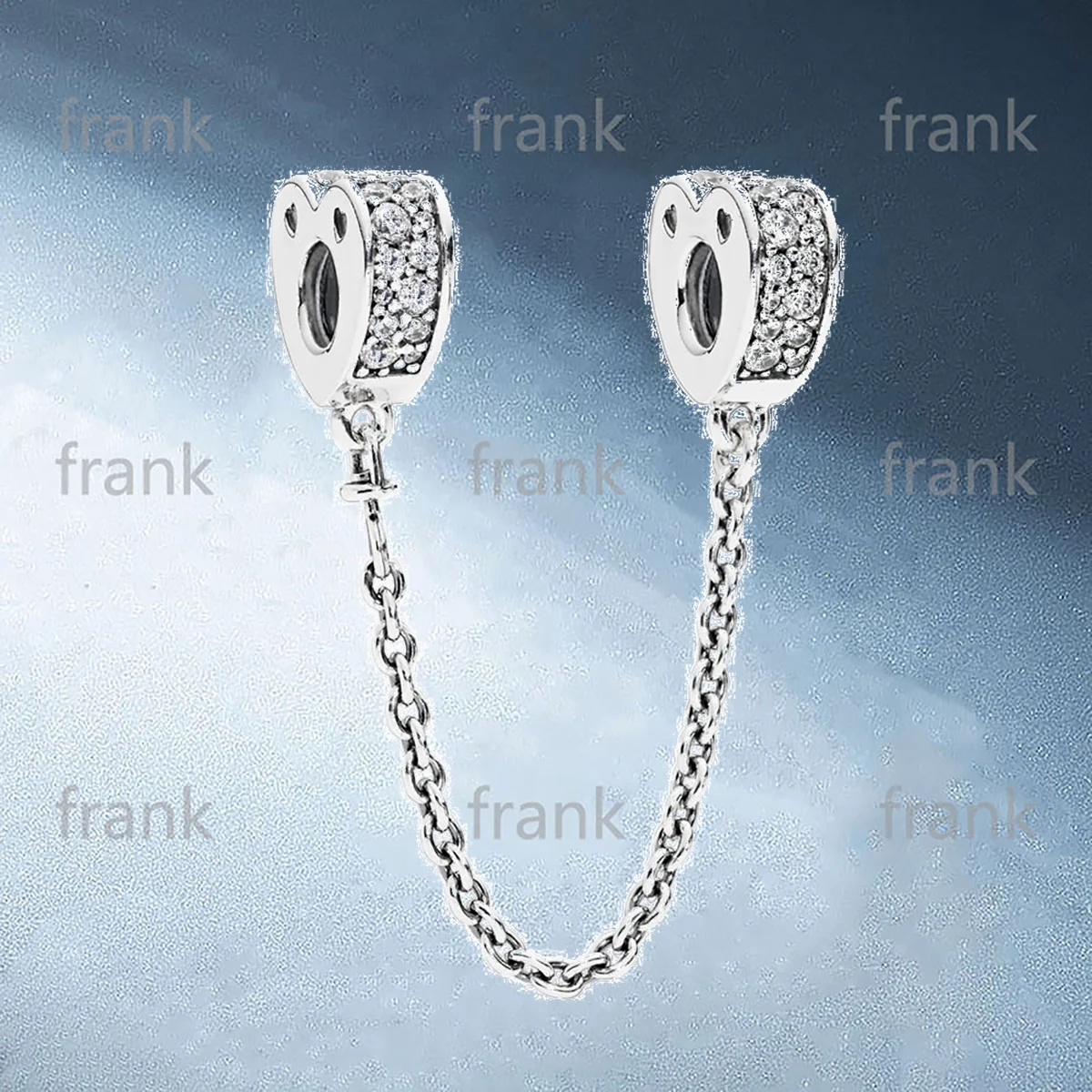 

797138CZ SPARKLING ARCS OF LOVE SAFETY CHAIN