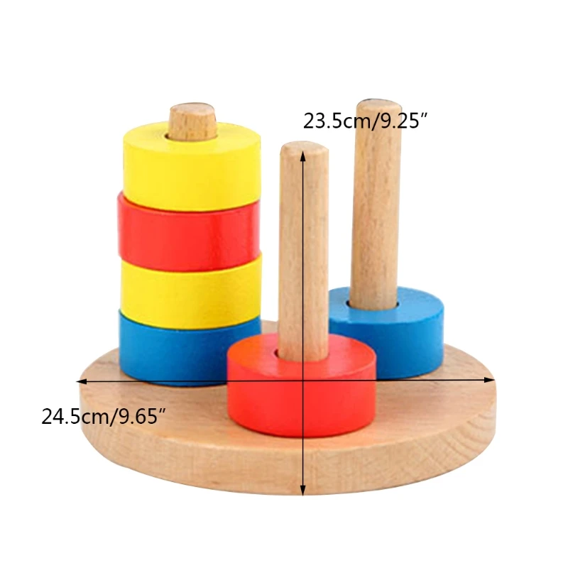 

Wooden Sorting Stacking Toys for Toddlers Color Recognition Puzzle Stacker Toy 85DE