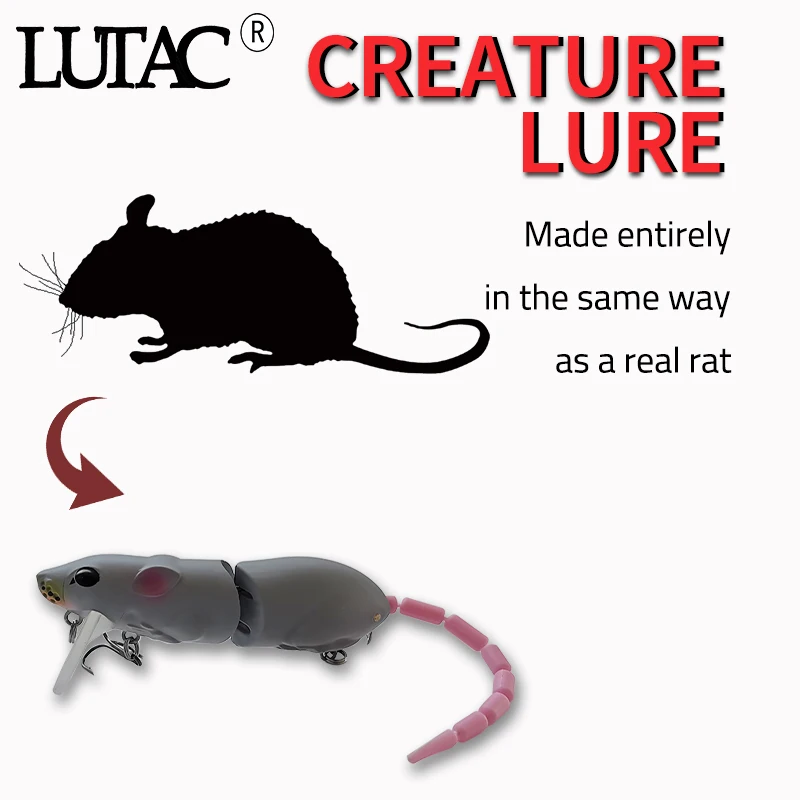 

LUTAC Hot sale Artificial Bait Fishing Lure Minnow 100mm 15.2g Plastic Mouse Rat Jointed Lure