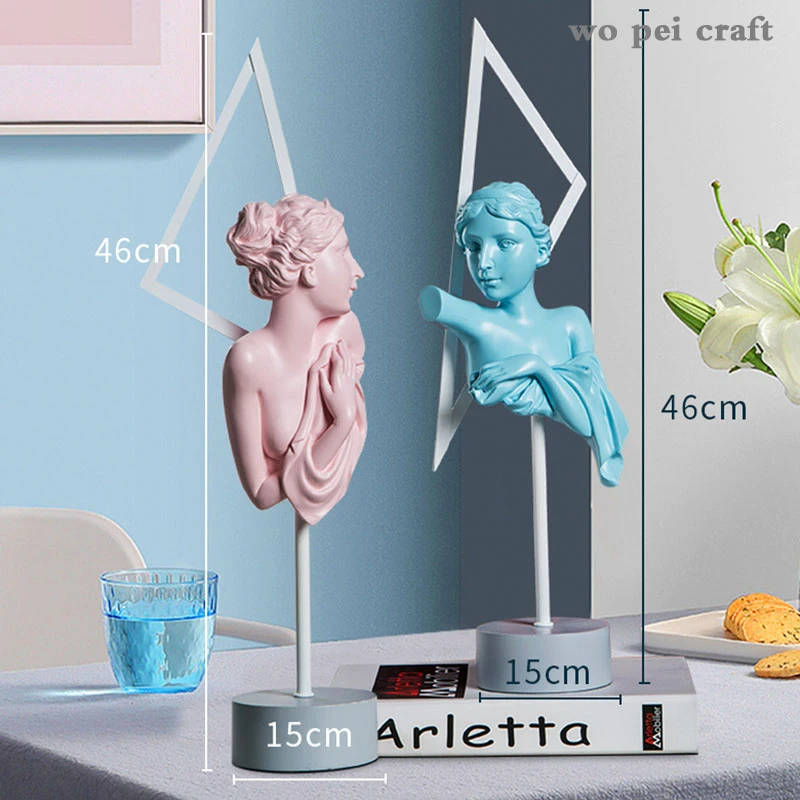 

Character Resins Goddess Portraits Bust Figurines Ornaments Desk Decoration Crafts Home Decoration Accessories for Living Room