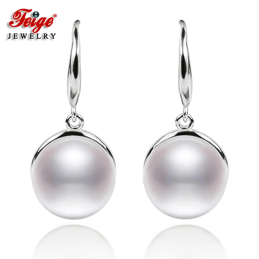 Классические серьги капли из серебра 925 пробы с натуральным пресноводным