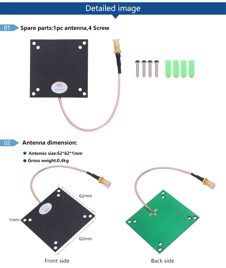 CHAFON 865~ 868 МГц 902~ 928 МГц ПВХ антенна RFID UHF круговой 1dBi для контроля доступа