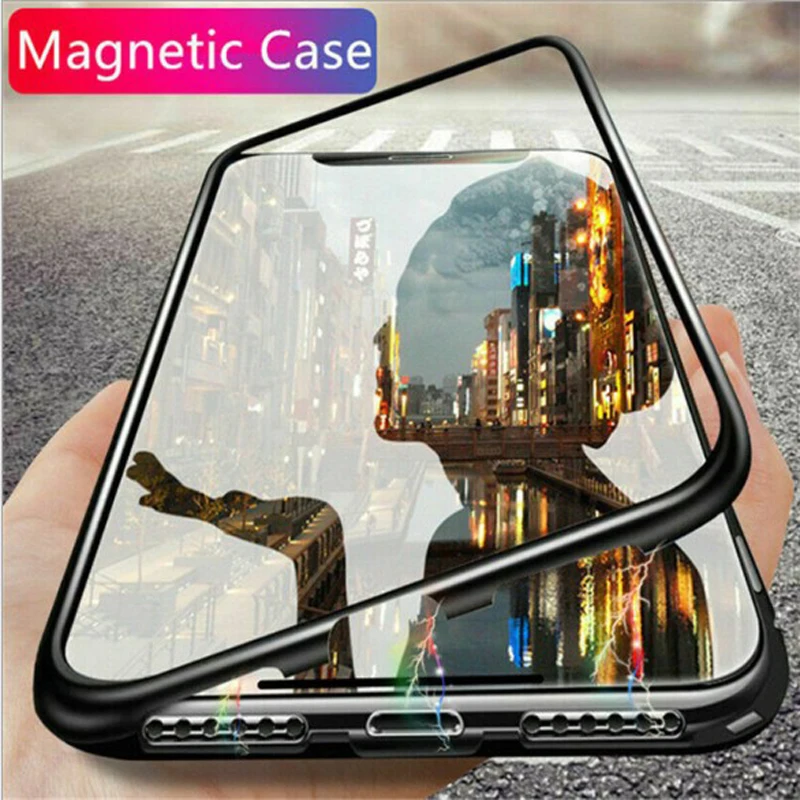 

Двухсторонний Магнитный бампер для Samsung A31, A51, A71, A21s, A12, A50, A70, S21, S20, S9, S8, Note20, металлический чехол из закаленного стекла, 50 шт.