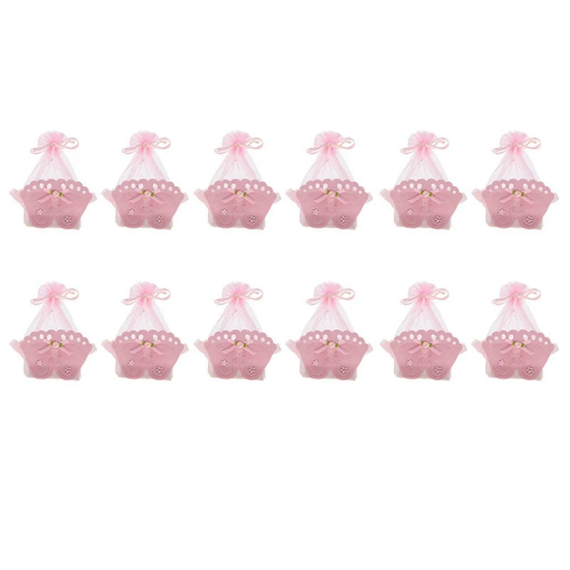 

12 Pieces Baby Candy Box Baby Wedding Candy Box Gift Box Free Ribbon Gift Box Baptism Candy Box