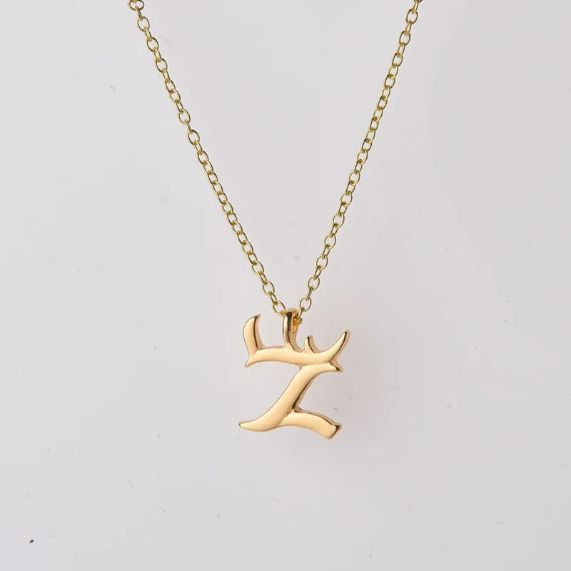 

1 Charm USA alphabet name Initial Letter Z monogram America 26 English word Letter Family name sign pendant Necklace jewelry